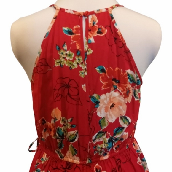 Band of Gypsies Saffron Red Floral Romper - Picture 5 of 12